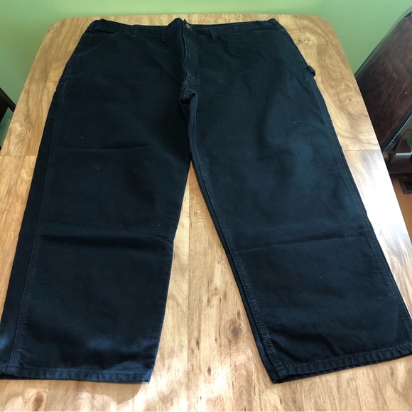 Carhartt Other - Carhartt Mens Black Denim Work Carpenter Pants Jeans 48x29.5 Dungaree Fit PICS